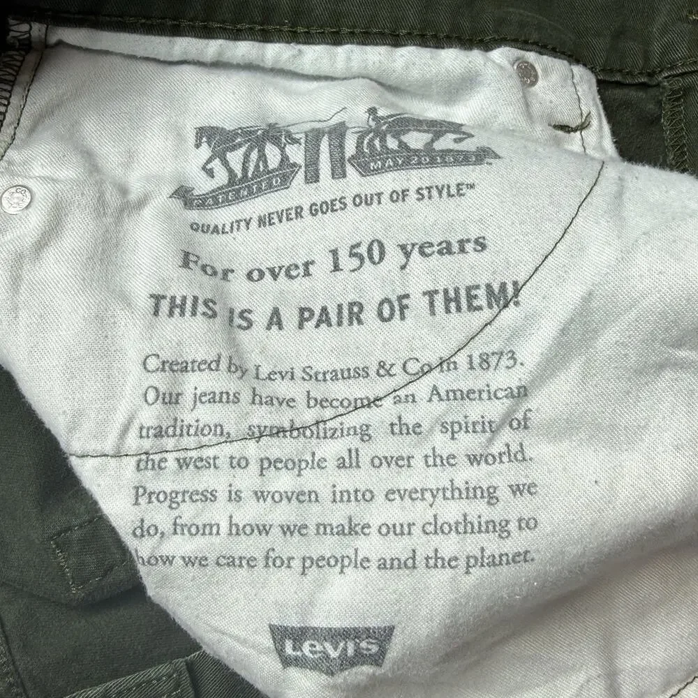 Levi's 514 Straight Jeans Mens 40x32 Olive Green Denim Pants
